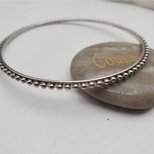 Spiked ball rounded silver tone warrior bracelet‎